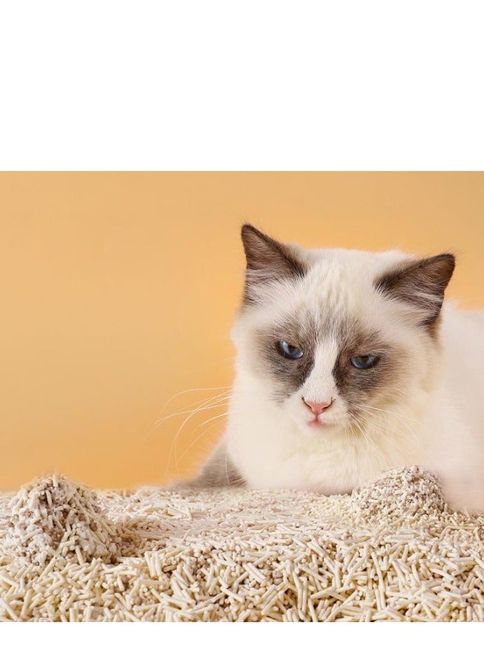 قمامة قطط مختلطة، حبيبات قمامة قطط متكتلة مضادة للرائحة، قمامة فائقة الامتصاص منخفضة الغبار، قابلة للتحلل النباتي، تتبع منخفض (فحم الخيزران البنتونيت 6 لتر) - Image 3