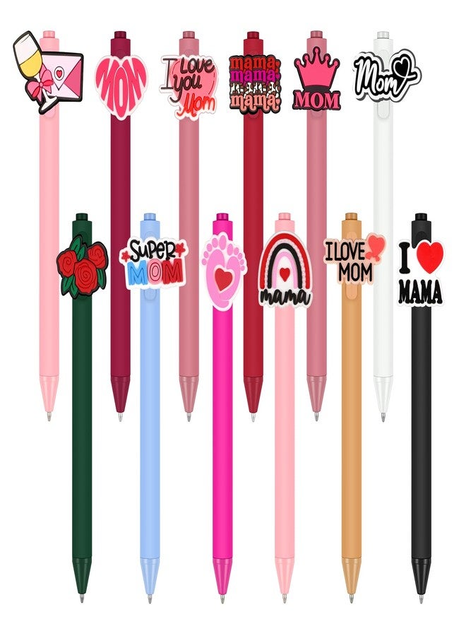 Engrowtic 12 Pcs Mothers Day Pens Gifts for Mom Cute Ballpoint Pen Funny Retractable Writing Pens Black Ink Best Mom Gifts from Daughter Son Husband Birthday Gift for Women New Mama Office School - Image 1