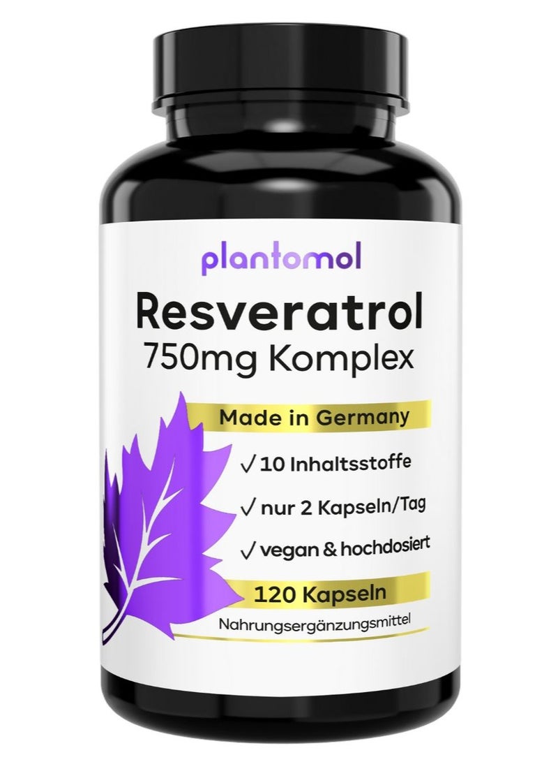Plantomol Resveratrol PLUS with 1350 mg ,Powerful Antioxidant Support ,Supports Healthy Aging , 120 capsules - Image 1