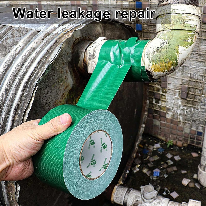 BOMEI PACK 1 Roll Green Duct Tape 3 inch Reinforced Strong Sticky Green Gaffer Tape 75mm x 50m Ducts Fixing Pipelines Repairing Heavy Duty Packing Tape DIY Craft Labeling - Image 4