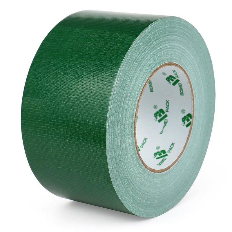 BOMEI PACK 1 Roll Green Duct Tape 3 inch Reinforced Strong Sticky Green Gaffer Tape 75mm x 50m Ducts Fixing Pipelines Repairing Heavy Duty Packing Tape DIY Craft Labeling - Image 1