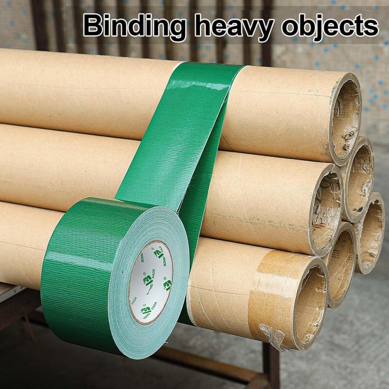 BOMEI PACK 1 Roll Green Duct Tape 3 inch Reinforced Strong Sticky Green Gaffer Tape 75mm x 50m Ducts Fixing Pipelines Repairing Heavy Duty Packing Tape DIY Craft Labeling - Image 3