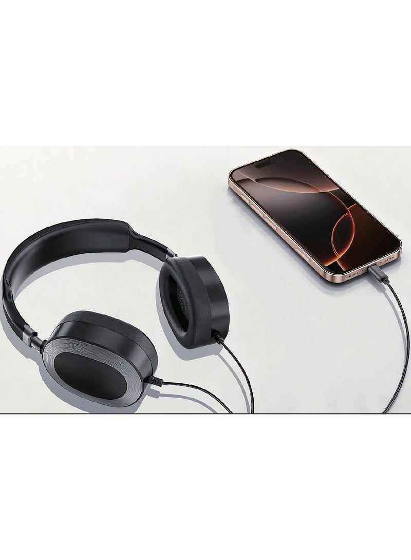 tenplus Type-C HiFi Headphone with Travel Pouch, Multiple Modes, Hi-Res Audio, Comfortable Black - Image 3