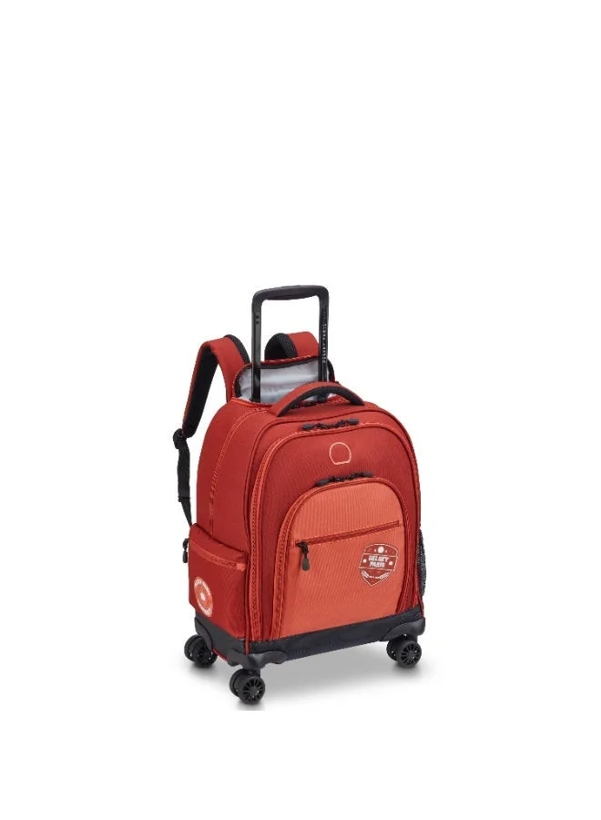 Delsey ACADEMIE 3-Piece Set 4-Wheel Vertical Trolley Backpack Bag Coral