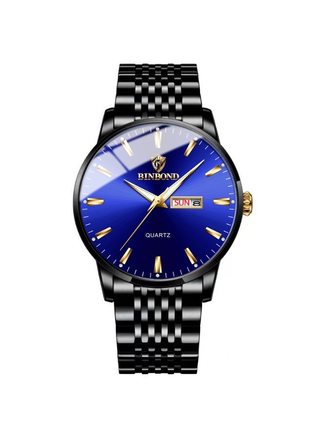 ساعة كوارتز أنيقة وعصرية للرجال، مقاومة للماء ومضيئة، بتصميم عصري.