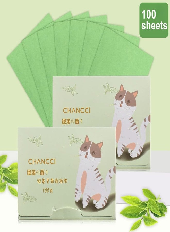 MAHNTMART Green Tea Infused Premium Oil Blotting Sheets - 100 Pcs Thick Facial Blotting Papers for Oily Skin, Acne Control, and Makeup-Friendly Shine Control - Portable Dispenser [ 1-pack ] - Image 3