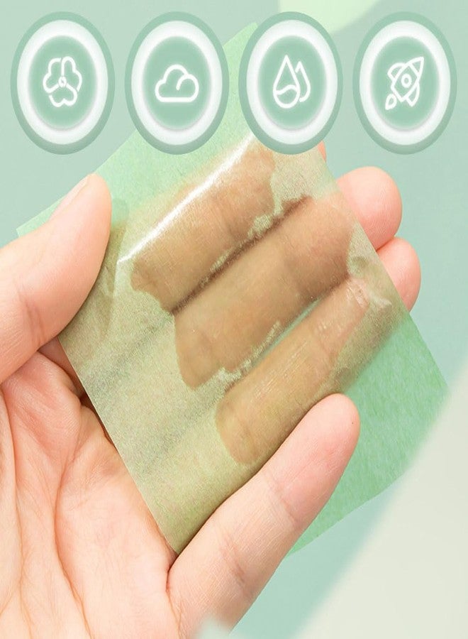 MAHNTMART Green Tea Infused Premium Oil Blotting Sheets - 100 Pcs Thick Facial Blotting Papers for Oily Skin, Acne Control, and Makeup-Friendly Shine Control - Portable Dispenser [ 1-pack ] - Image 5