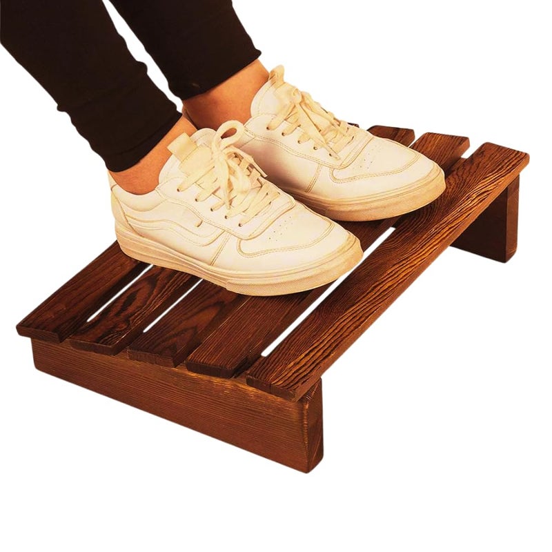 Dantawood Chair Foot Rest for Office in Natural Pine Wood Under Desk Foot Stool Foot Rest Foot Rest Under Table for Office Home Size L16 W 12 H 5Inch - Image 2
