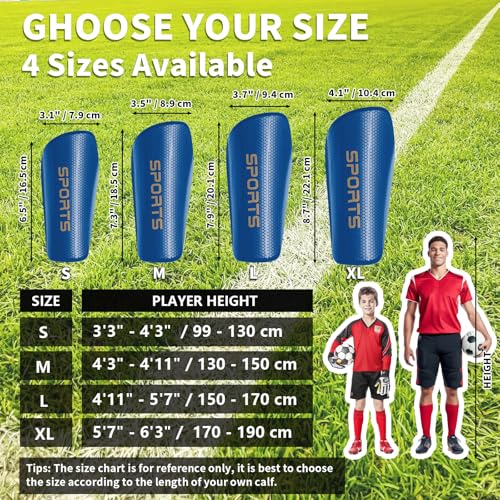 LPONJAR Soccer Shin Guards for Kids Youth Adults - Shin Pads and Sleeves with Optimized Insert Pocket for Boys Girls Men Women for Football Games - Protective Soccer Equipment - Image 5