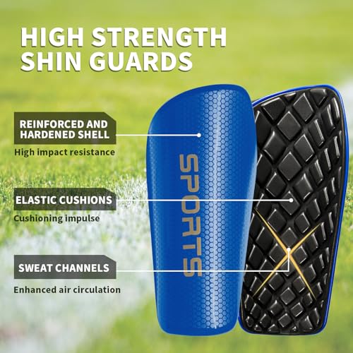 LPONJAR Soccer Shin Guards for Kids Youth Adults - Shin Pads and Sleeves with Optimized Insert Pocket for Boys Girls Men Women for Football Games - Protective Soccer Equipment - Image 3