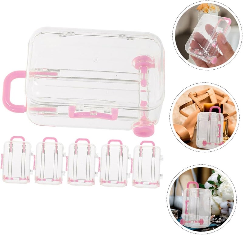 PRETYZOOM 6pcs Mini Suitcase Favor Boxes for Bridal Shower Birthday Assorted Candy Italian Themed Party Decorations - Image 2