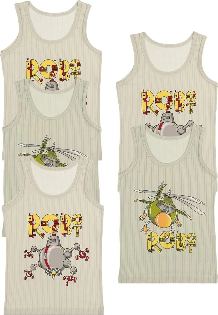 Donella 5-pack Color Robot Printed Boy Undershirt - 771142HT
