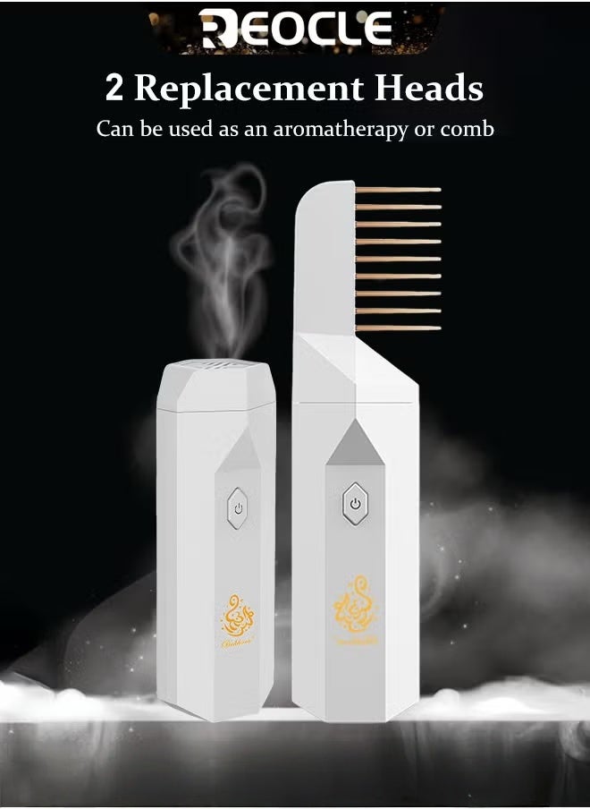 REOCLE Electric Comb Incense Portable Comb Replaces Comb Head Rechargeable Incense Sticks with Replaces Comb Head Unique & Creative Gift for Girls & Women - Image 3