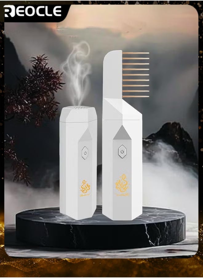REOCLE Electric Comb Incense Portable Comb Replaces Comb Head Rechargeable Incense Sticks with Replaces Comb Head Unique & Creative Gift for Girls & Women - Image 1