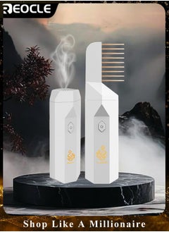 REOCLE Electric Comb Incense Portable Comb Replaces Comb Head Rechargeable Incense Sticks with Replaces Comb Head Unique & Creative Gift for Girls & Women  - Image 1