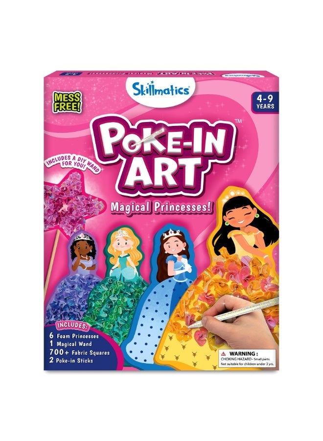 Skillmatics Poke-in Art Magical Princesses - Art & Craft Activity Mess-Free Art for Kids, DIY Craft Kits, Creative Activity, Fine Motor Skills, Gifts for Girls & Boys Ages 4, 5, 6, 7, 8, 9 - Image 1