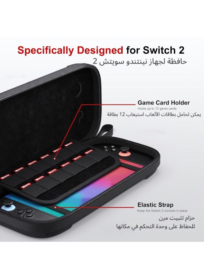 STARTRC GAMES Carrying Case for Switch 2, Travel Hard Shell Case with 12 Game Card Slots & 1 Screen Protector, Protective Bag for Switch 2 Console & Games Accessories - Image 3