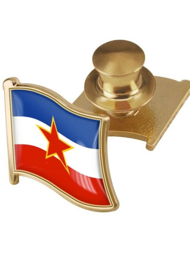Vmcoatdu Country Flag Backs Locking Pin Keepers Clasp Badge International Travel Brooch Metal Alloy Souvenir 0.75x0.7 Inch Small, Metal, Epoxy Resin - Image 1