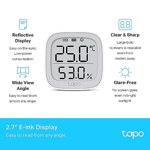 Tapo T315 Digital Hygrometer Thermometer Smart Temperature & Humidity Monitor | Real Time | Home Automation | Free Data Storage & Visual Graphs | Hub Required, Pack of 1 - Image 2