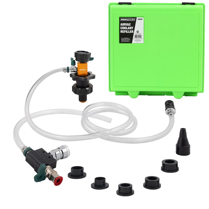 OEMTOOLS 24444 Cooling System Refiller AirEvac Kit, Quickly Refill Cooling Systems, Eliminate Trapped Air, Prevent Engine Damage, Universal Adapter, Leak Test, Includes 5 Bushings & Storage Case - Image 1