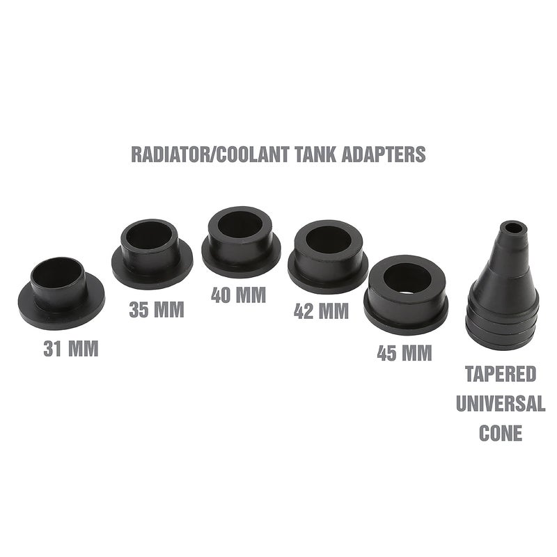 OEMTOOLS 24444 Cooling System Refiller AirEvac Kit, Quickly Refill Cooling Systems, Eliminate Trapped Air, Prevent Engine Damage, Universal Adapter, Leak Test, Includes 5 Bushings & Storage Case - Image 5