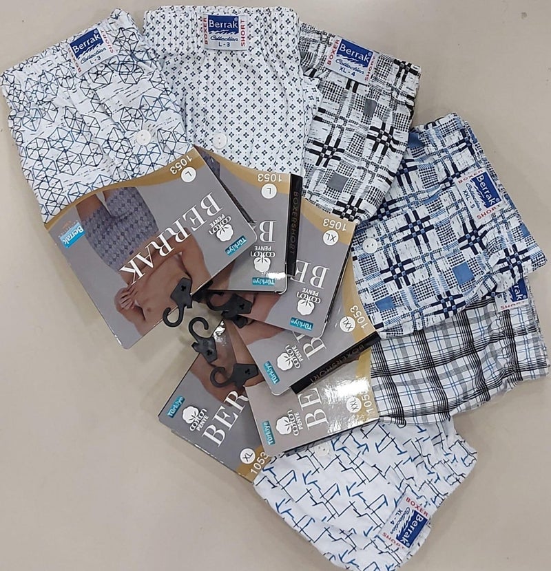 Berrak 1053 Men's Patterned Boxer Shorts 6 Pieces - Image 1