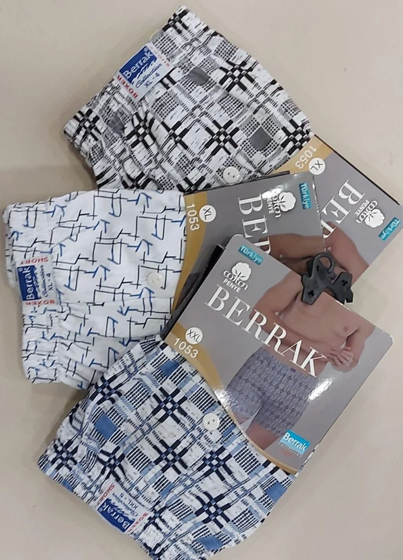 Berrak 1053 Men's Patterned Boxer Shorts 6 Pieces