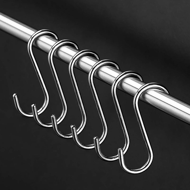 LISHINE 100 Pack 2.75 Inch S Hooks Stainless Steel S Shaped Hooks Heavy Duty S Hooks For Hanging Pans And Pots Coffee Cups Clothes Plant Jean Silver - Image 3