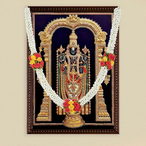 Daedal crafters Flower Garland for Pooja Mandir Decoration, Hanging Mala for Photo Frame, Decorative Haar Mala for God Idols, Photo Frames of Loved Ones, Ancestors, Pitra & Pooja Room Décor (40 Inch) - Image 2