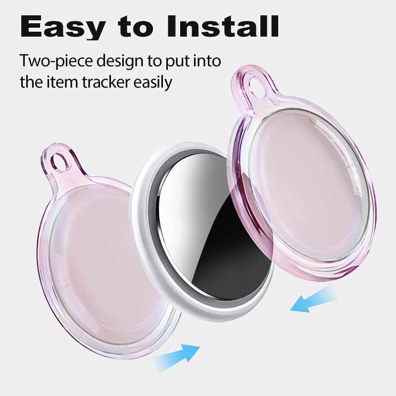 Foweroty [2 Pack] IPX8 Waterproof Case for AirTag 2nd Gen (2026) & 1st Gen, Full Body Holder Keychain, Anti-Scratch Cover for Apple for Air Tags, Luggage, Pet Collar, Car Keys, Kids, Pink Colorful - Image 5