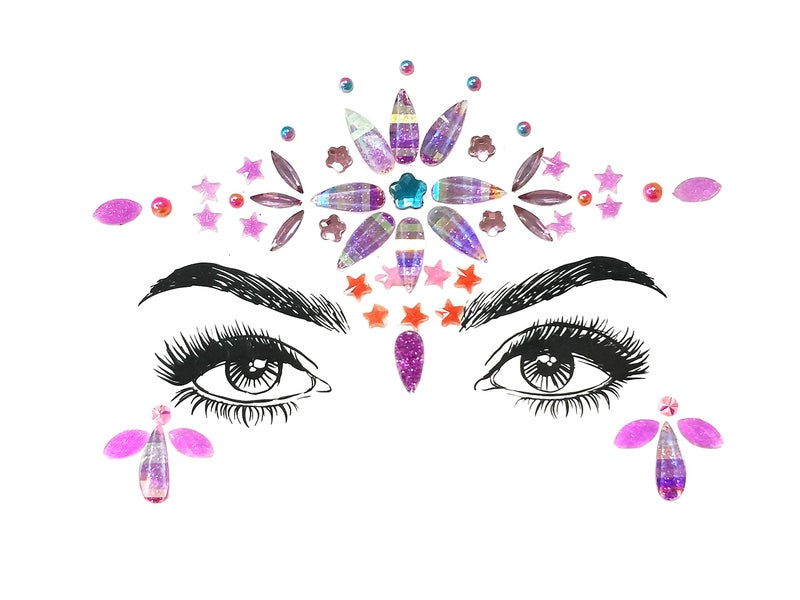 SHINEYES 8 Pc Music Rave Face Jewels: Rhinestone Crystal Gems for Eyes, Body & More - Image 3