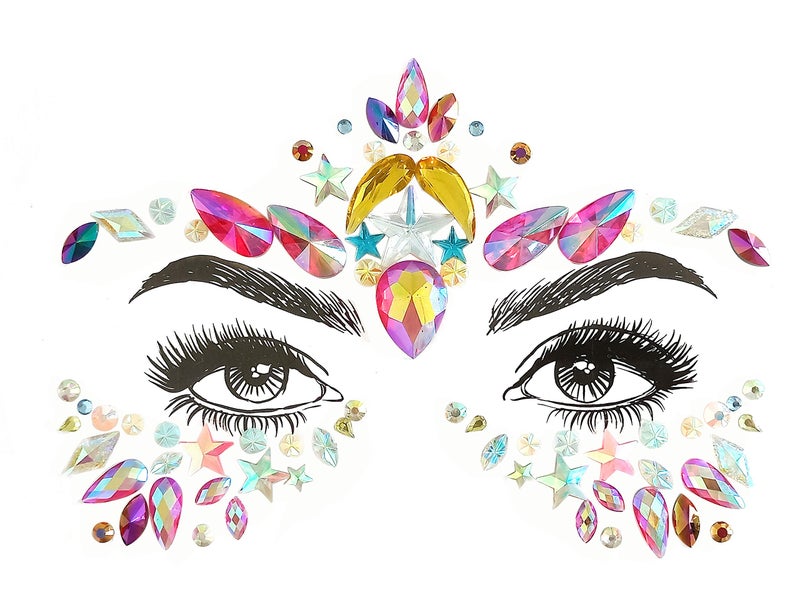 SHINEYES 8 Pc Music Rave Face Jewels: Rhinestone Crystal Gems for Eyes, Body & More - Image 5