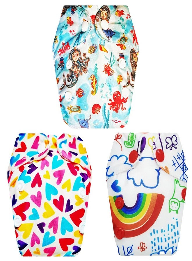 Dumbledo Premium Newborn Cloth Diaper with Integrated Insert (Pack of 3) | Hypoallergenic | 6-Layer Absorbent Pad | Easy to Clean | Trusted by Moms | 0 - 4 Months | Unisex Baby - Image 1
