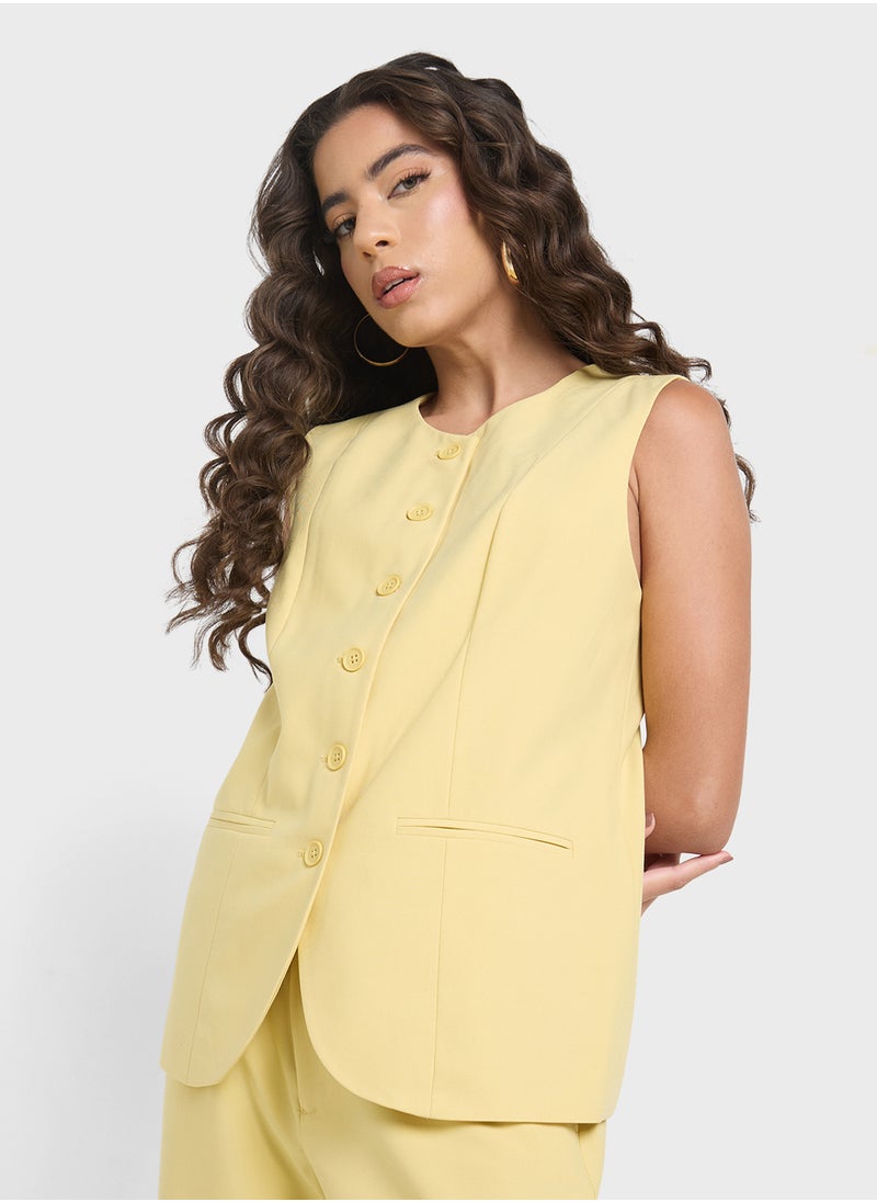 ONLY Button Detail Waistcoat  - Image 1