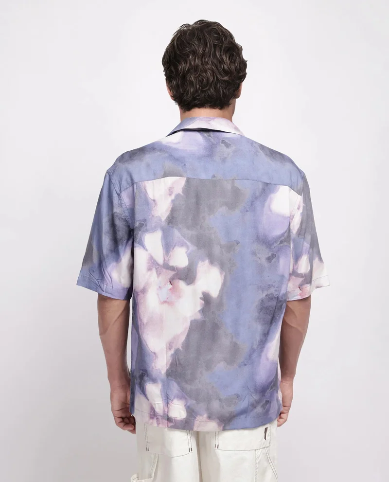 Rare Rabbit Men's Abstract Print Boxy Fit Shirt