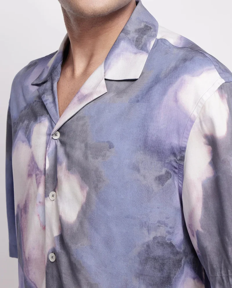 Rare Rabbit Men's Abstract Print Boxy Fit Shirt