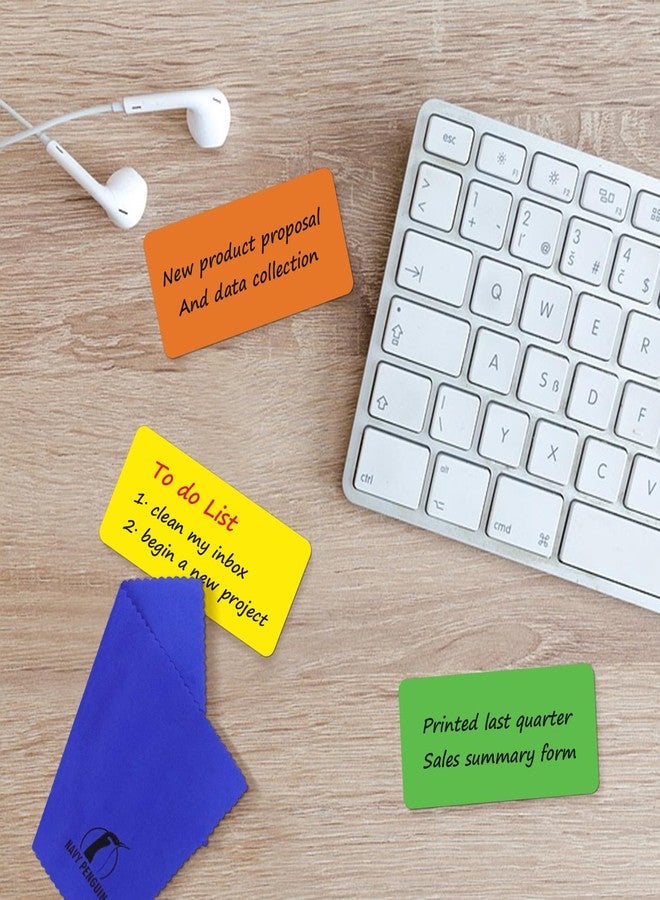 Navy Penguin Dry Erase Magnets Set - 24 Pack - 4x2 in Whiteboard Magnetic Notes Planning Pads Labels - Small White Board Magnet Strips Name Tags for Home and Office - Image 4