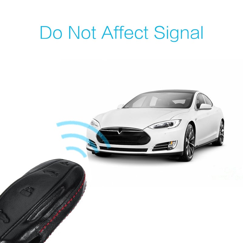 MECHCOS Compatible with Tesla Model S 3 Y Key Fob Cover Case Sleeve Leather Car Remote Shell Bag Keychain Holder - Image 3
