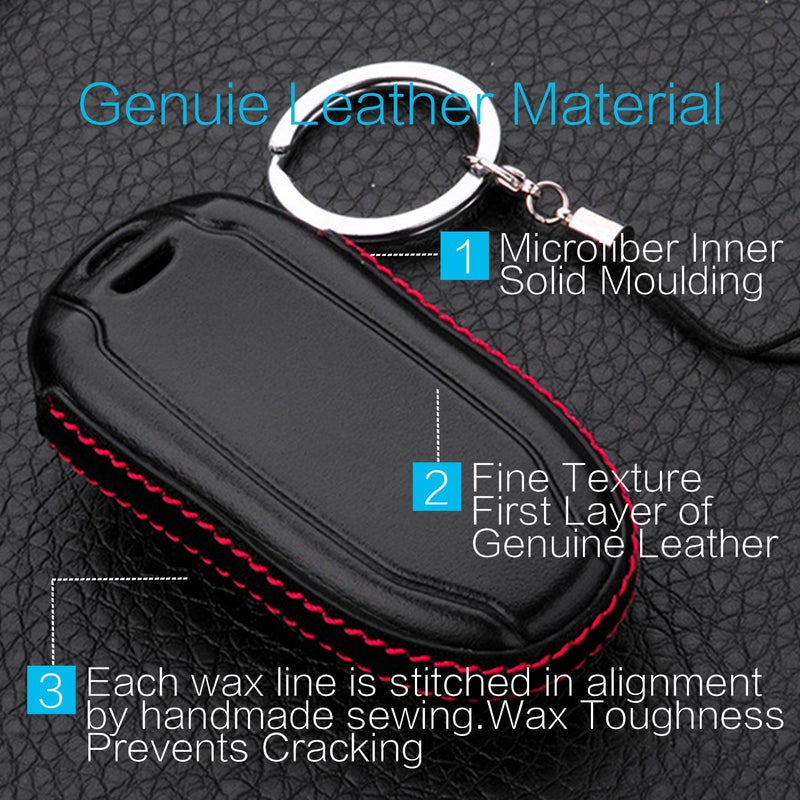 MECHCOS Compatible with Tesla Model S 3 Y Key Fob Cover Case Sleeve Leather Car Remote Shell Bag Keychain Holder - Image 4