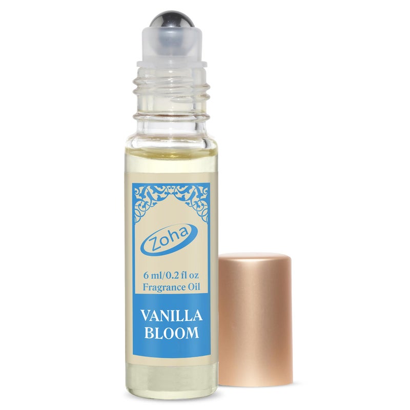 Zoha Vanilla Bloom - Vanilla Perfume for Women and Men, Alcohol Free Skin Hydrating Perfume Oil Roll On, Travel Size Clean Parfum, 6ml Roller - Image 1