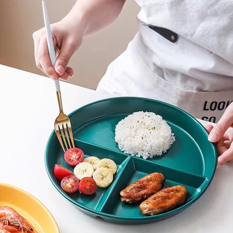 HZYH 5 PCS Unbreakable Divided Plates for Adults 9in, Divided Design, Lightweight Portion Plates For Weight Loss Adults, BPA Free and Healthy - Image 2