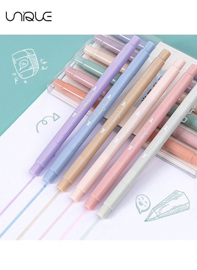 Unique Aesthetic Highlighters, 12 Pcs Dual Tip Highlighters Assorted Colors No Bleed Dry Fast Easy to Hold, Pastel Highlighters Marker Pens for Journal Bible Planner Notes School Office Supplies  - Image 4