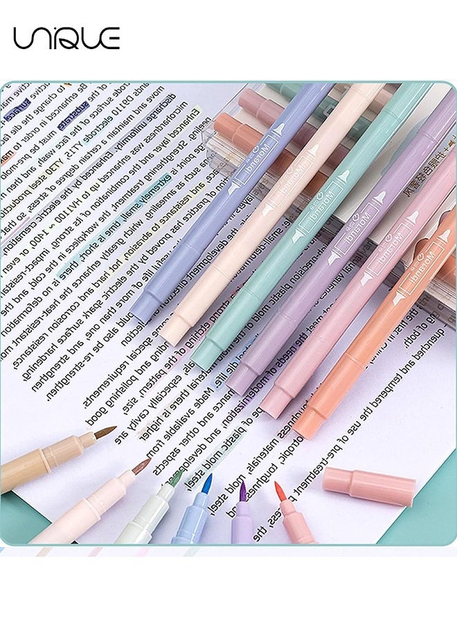 Unique Aesthetic Highlighters, 12 Pcs Dual Tip Highlighters Assorted Colors No Bleed Dry Fast Easy to Hold, Pastel Highlighters Marker Pens for Journal Bible Planner Notes School Office Supplies  - Image 5