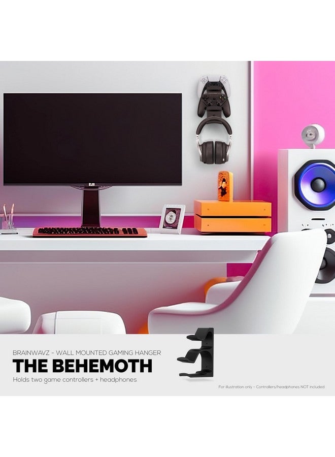 BRAINWAVZ The Behemoth - Dual Game Controller & Headphone Stand Wall Mount Holder - Designed For All Gamepads & Headsets - Image 5