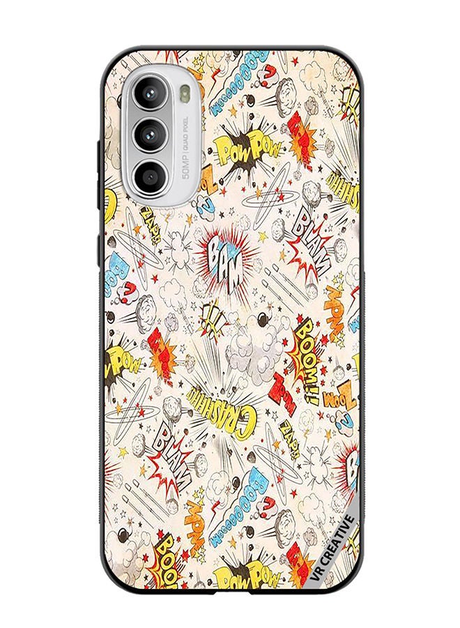 VR CREATIVE Protective Case Cover For Motorola Moto G82 Comic Book Sticker Design Multicolour - Image 1