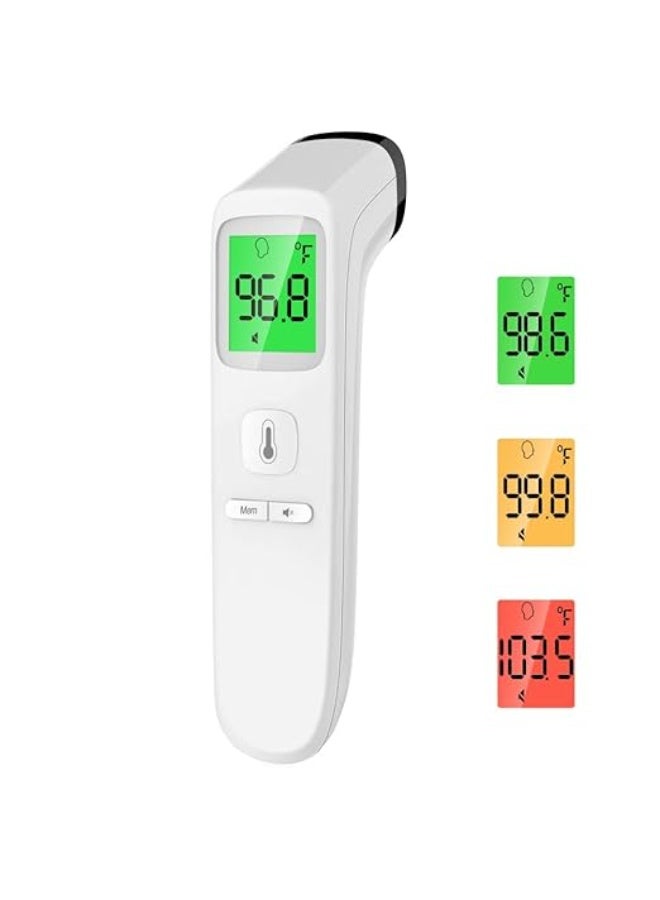 SKT Shiketro No-Touch Forehead Thermometer for Adults, Infrared Digital Thermometers for Kids, Touchless Baby Thermometer, Accurate Reading with Large Display, Mute Mode, Memory Recall, Fever Alarm (white) - Image 1