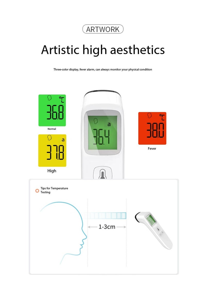 SKT Shiketro No-Touch Forehead Thermometer for Adults, Infrared Digital Thermometers for Kids, Touchless Baby Thermometer, Accurate Reading with Large Display, Mute Mode, Memory Recall, Fever Alarm (white) - Image 4