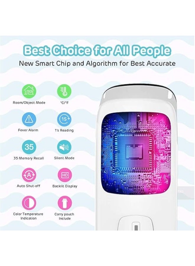 SKT Shiketro No-Touch Forehead Thermometer for Adults, Infrared Digital Thermometers for Kids, Touchless Baby Thermometer, Accurate Reading with Large Display, Mute Mode, Memory Recall, Fever Alarm (white) - Image 3