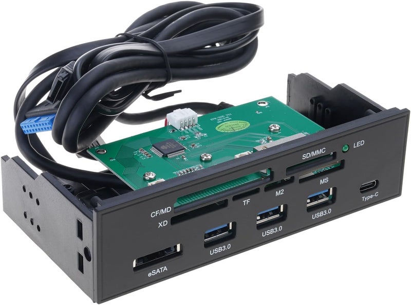 لوحة أمامية لقارئ بطاقات USB3.0 سريع السرعة مع تصميم مدمج لاستخدام مجموعات متنوعة من البطاقات ونقل البيانات - Image 5