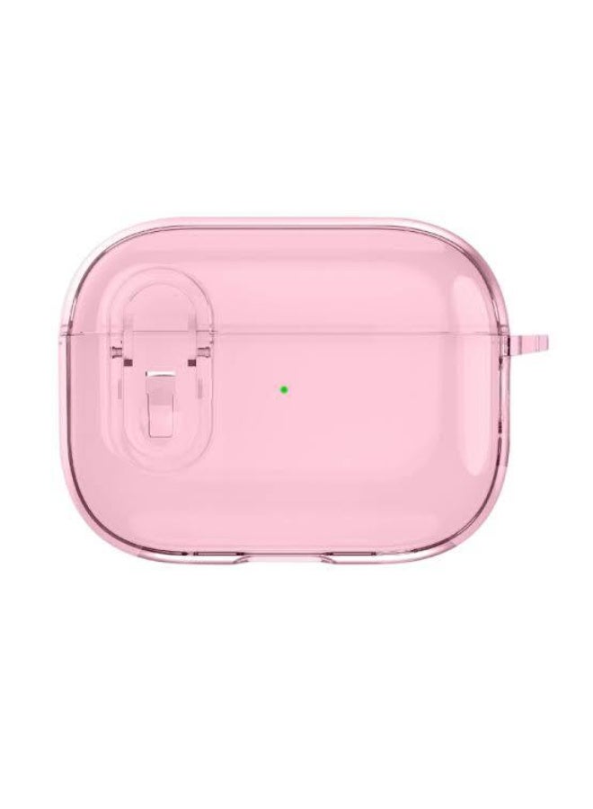 Case Compatible with AirPods 4 Case Cover, Clear Transparent TPU with Safe Lock Protective Case for Apple Airpods 4 Generation 2024 (Clear Pink) - Image 2